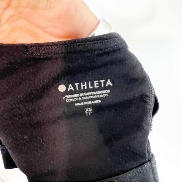 ATHLETA BLACK CROP ATHLETIC SPORTS BRA TANK TOP WOMENS SZ XS - Picture 3 of 4